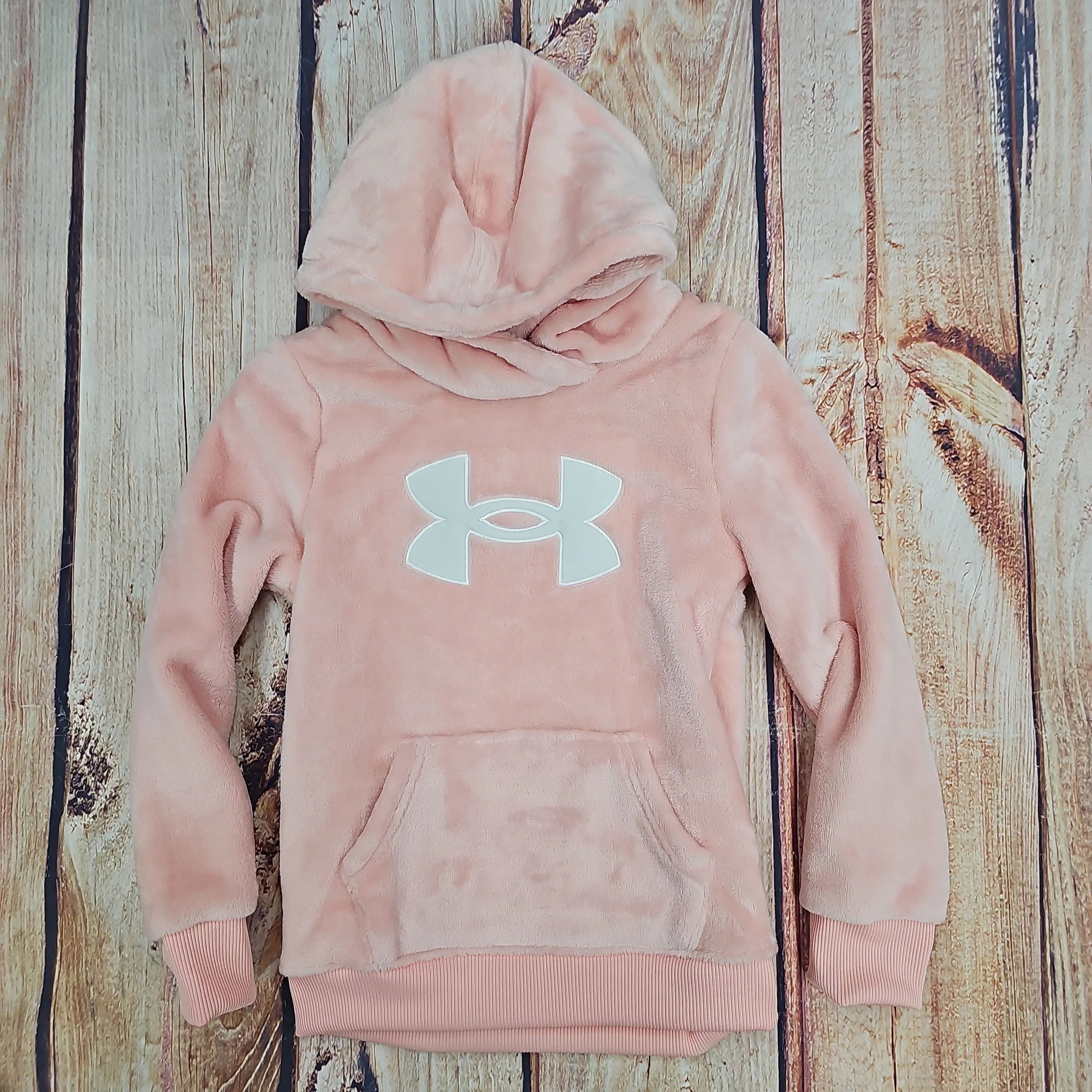 UA GIRLS OUTDOOR COZY HOODIE PINK FIZZ