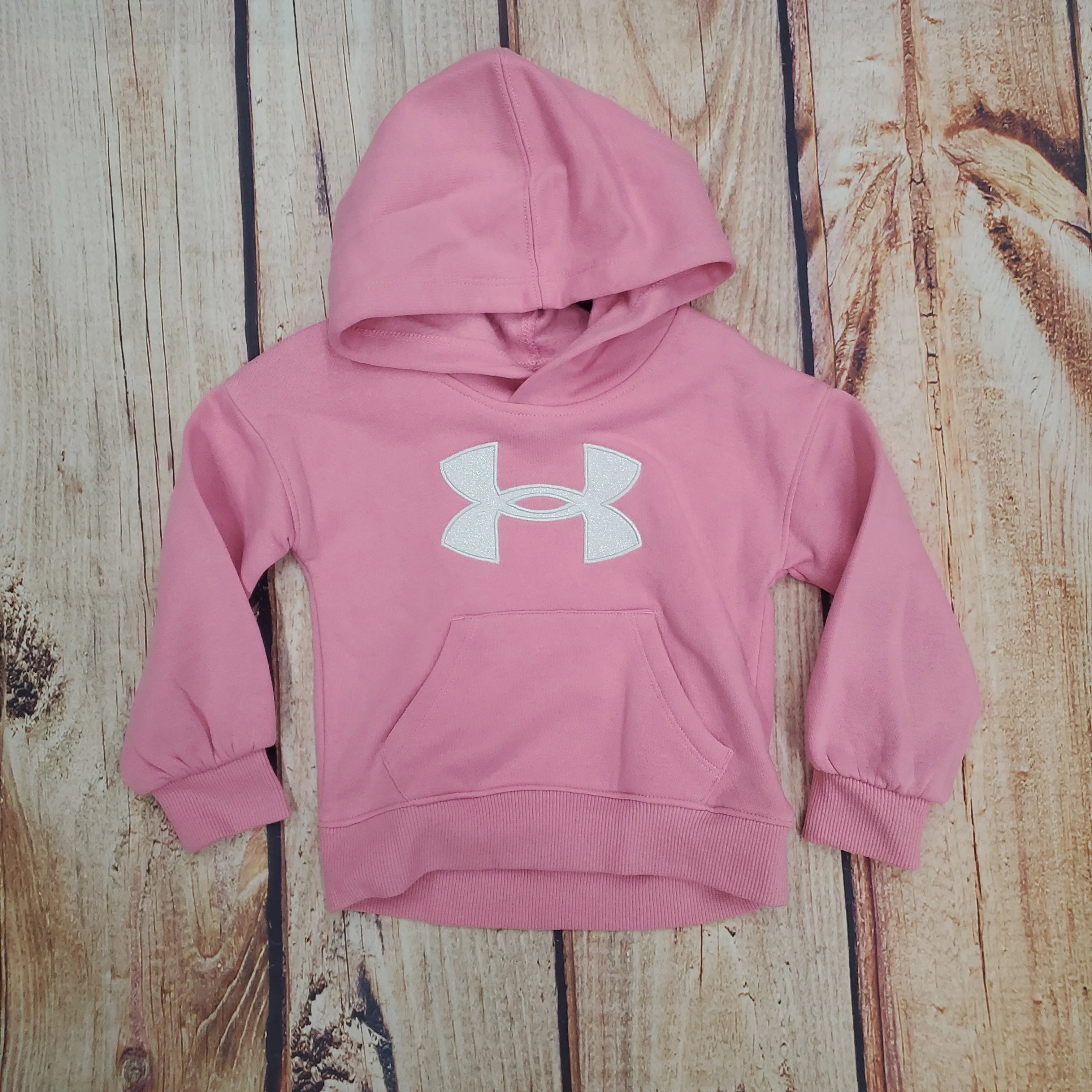 UA WHITE GLITTER APPPLIQUE PINK HOODIE