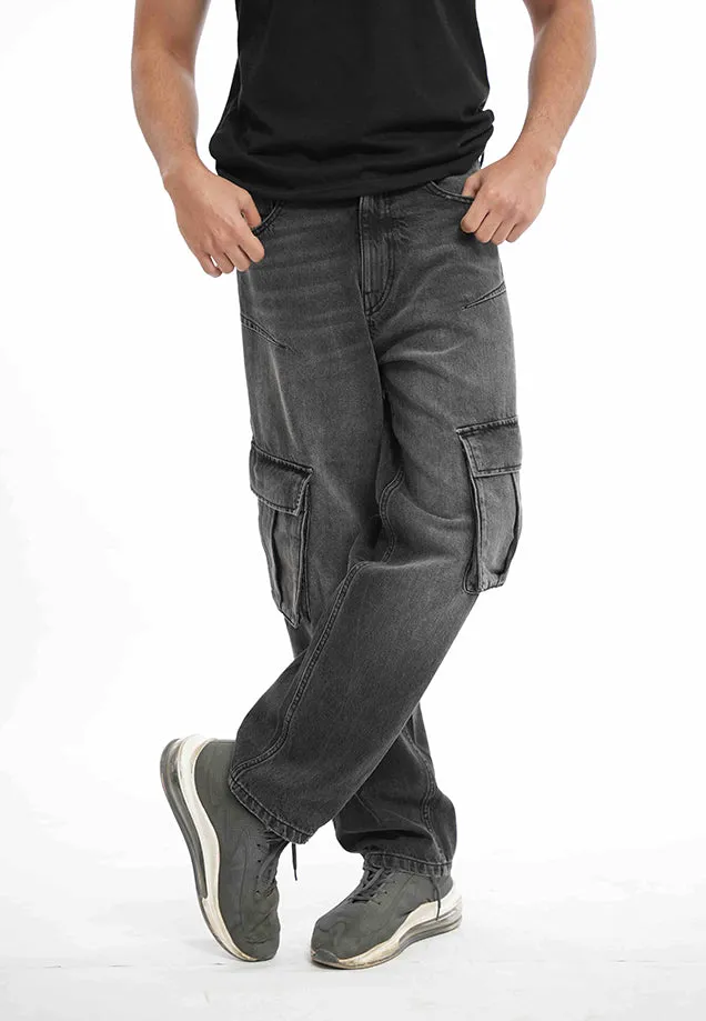 Utility Pocket Jeans - Dark Grey Wash