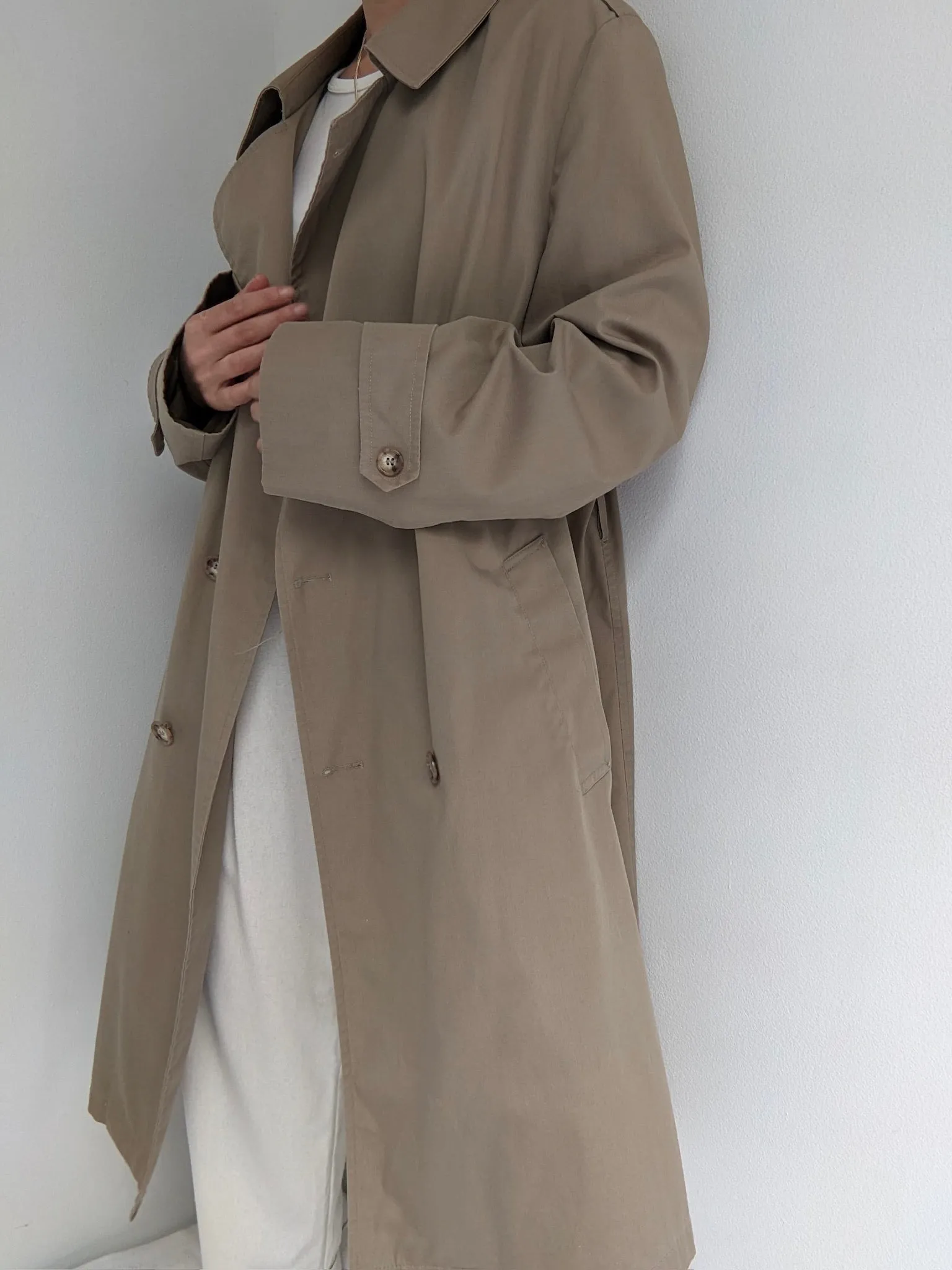 Vintage Dark Khaki Trench Coat