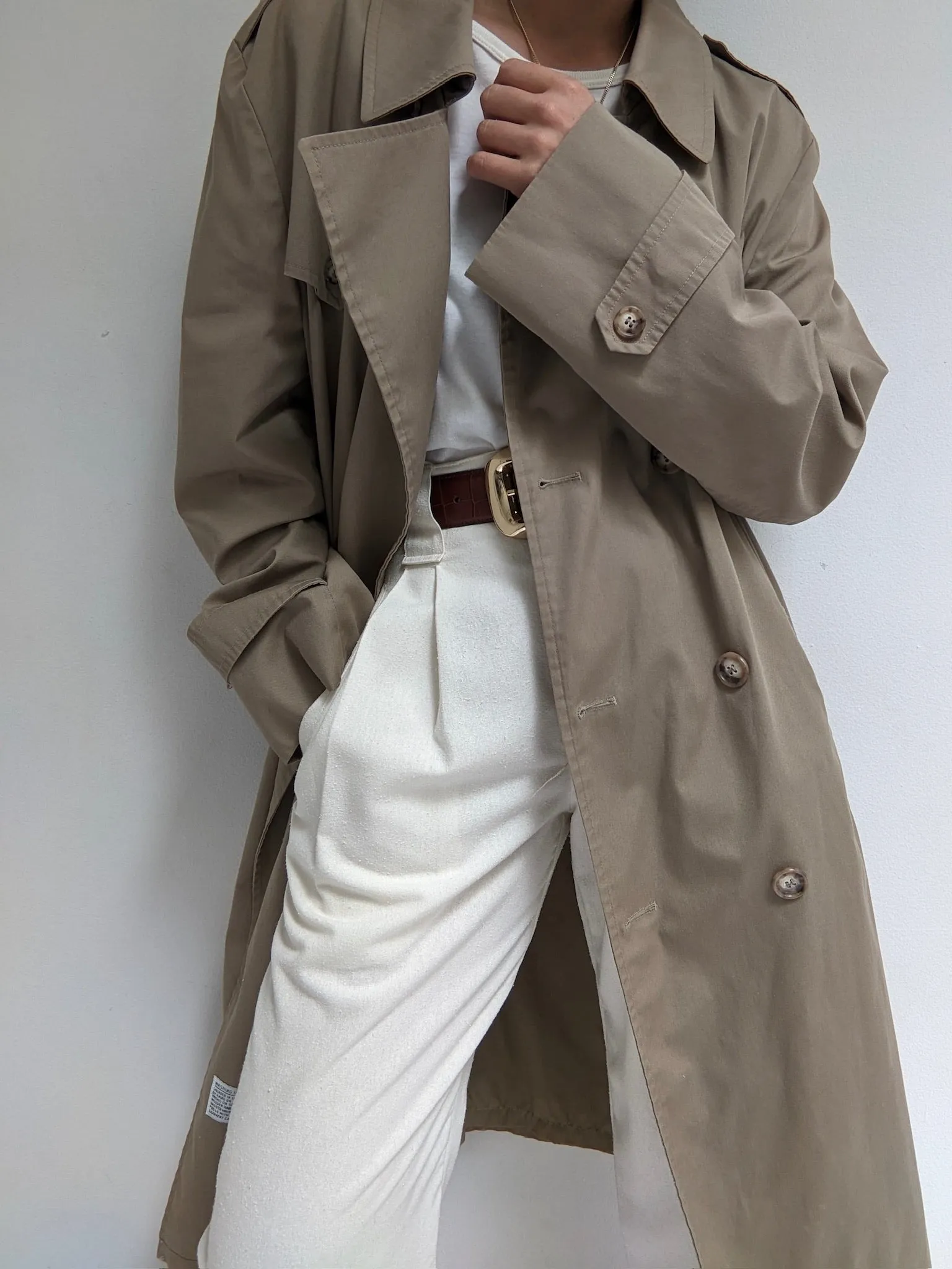 Vintage Dark Khaki Trench Coat