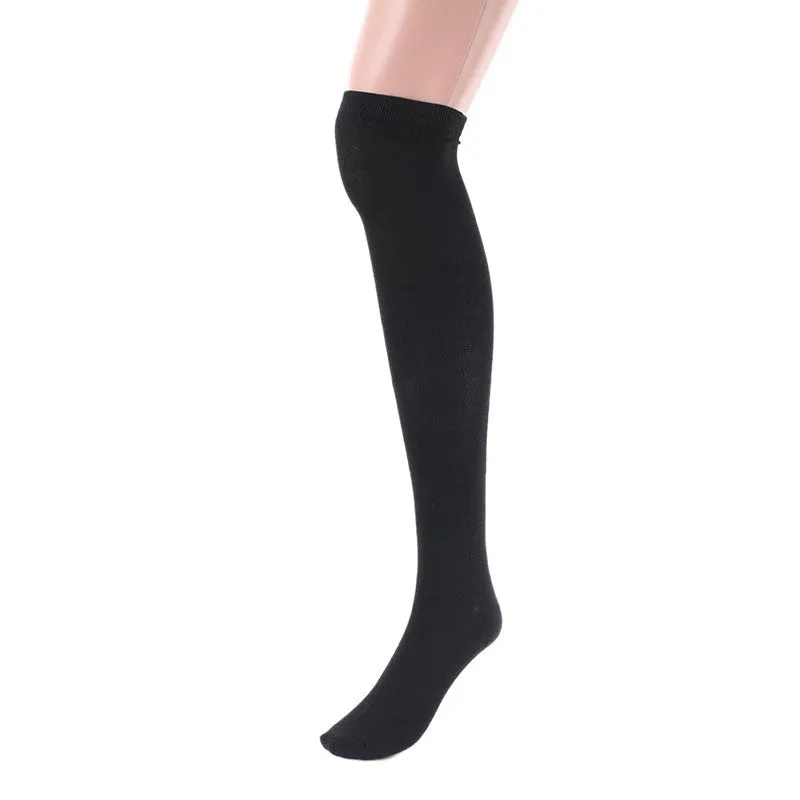 Women Girl Sexy Thigh High Stocking Over the Knee Cotton Stockings Opaque Knitted 4 Colors PY8 SM6