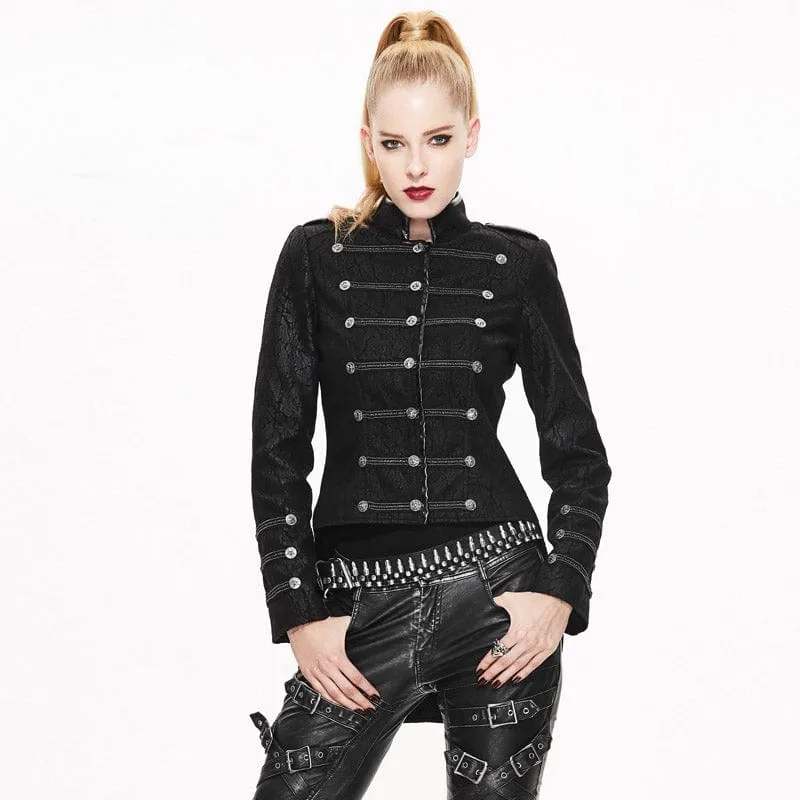 Women's Asymmetric Button Up Punk Jacket