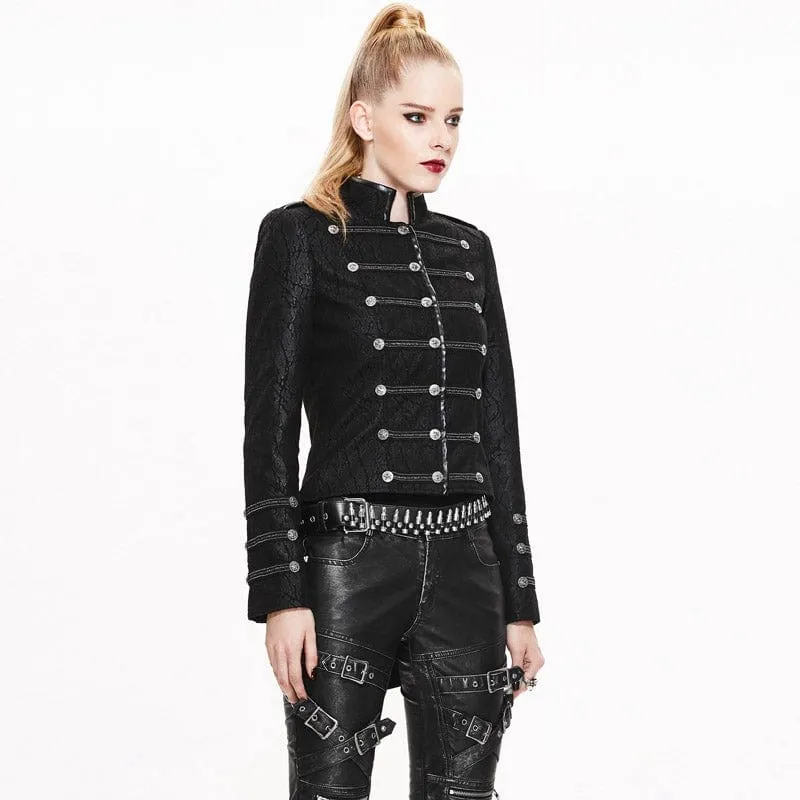 Women's Asymmetric Button Up Punk Jacket