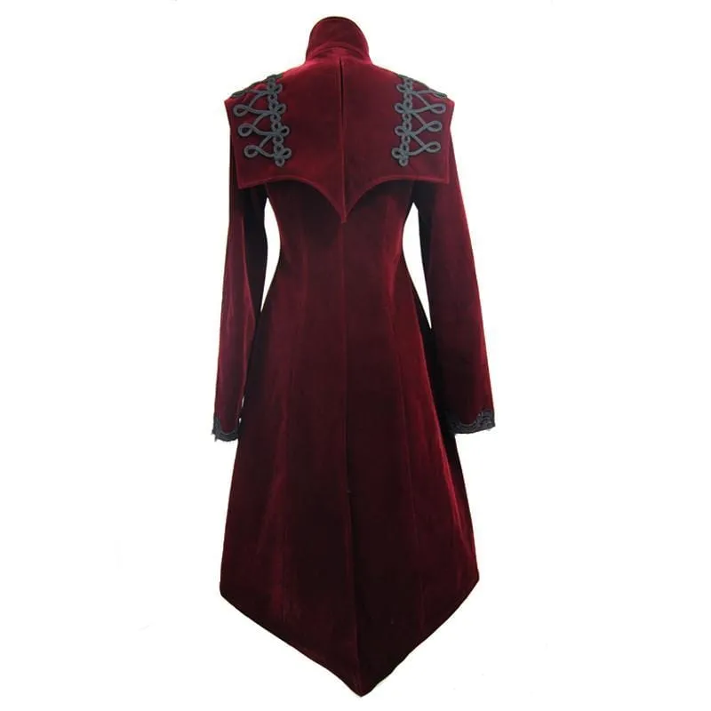 Women's Square Bertha Collar Goth Long Coat